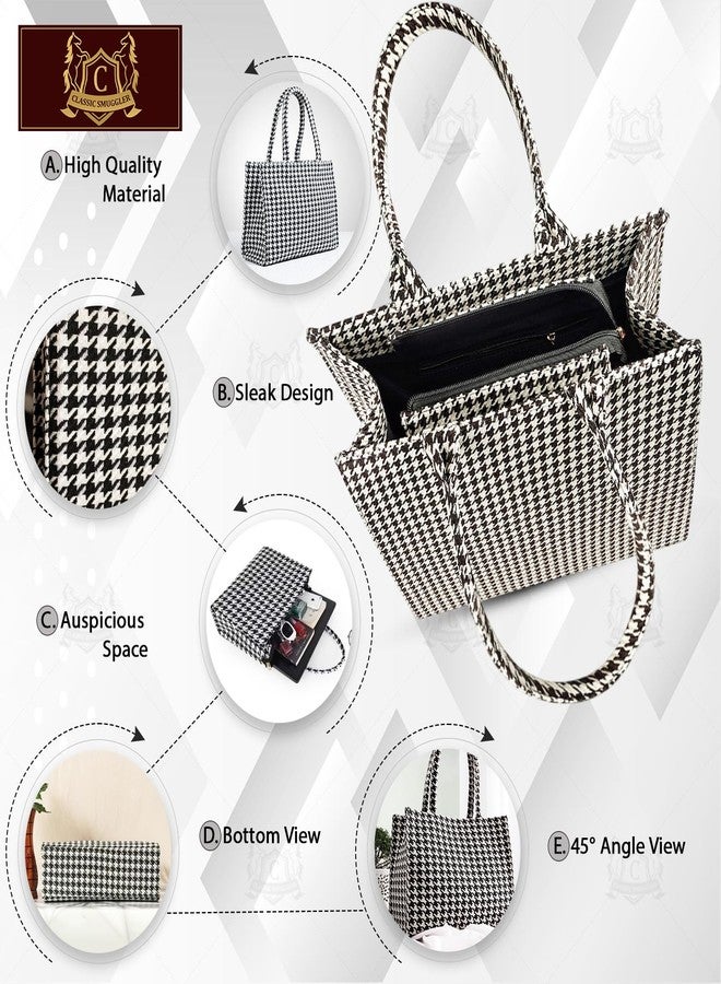 Global Impex Classic Smuggler Bag, Large Capacity Geometric Print Tote Bag for Women - Stylish Shoulder Handbag for Office, Shopping, and Daily Use | Lightweight & Durable Fabric Bag - Image 5